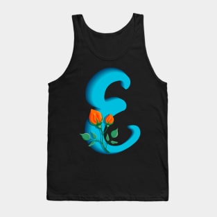 Three dimensional capital letter E rose monogram Tank Top